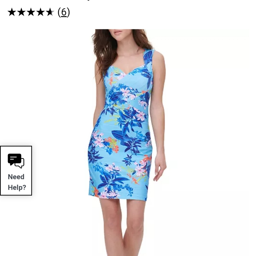 GUESS FLORAL BODY CON DRESS SIZE 10